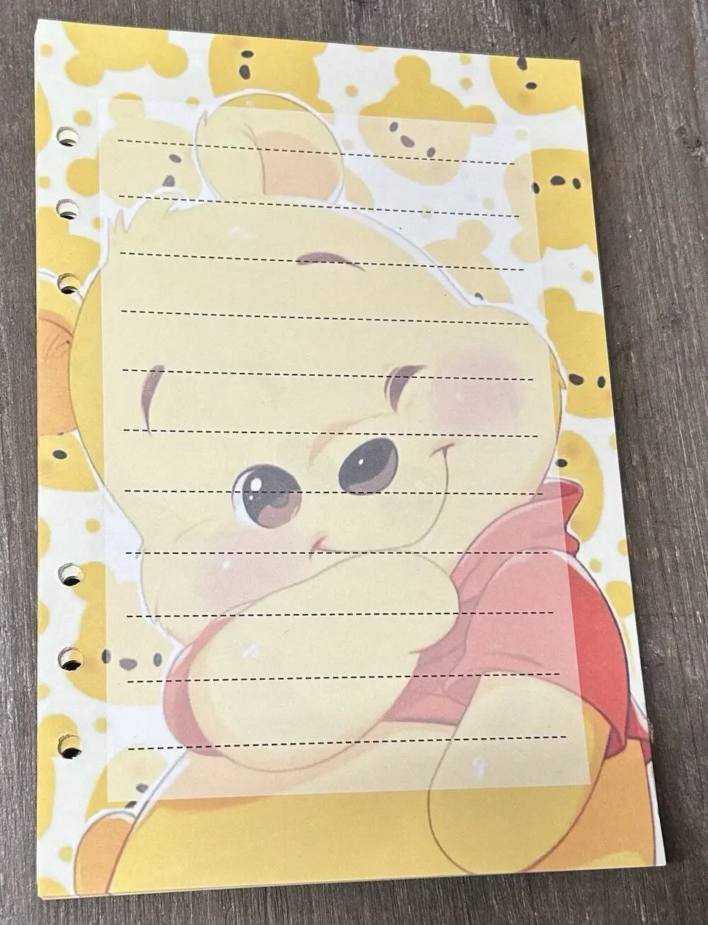Winnie The Pooh Size A5 Refill Stationery Paper (50 Sheets)